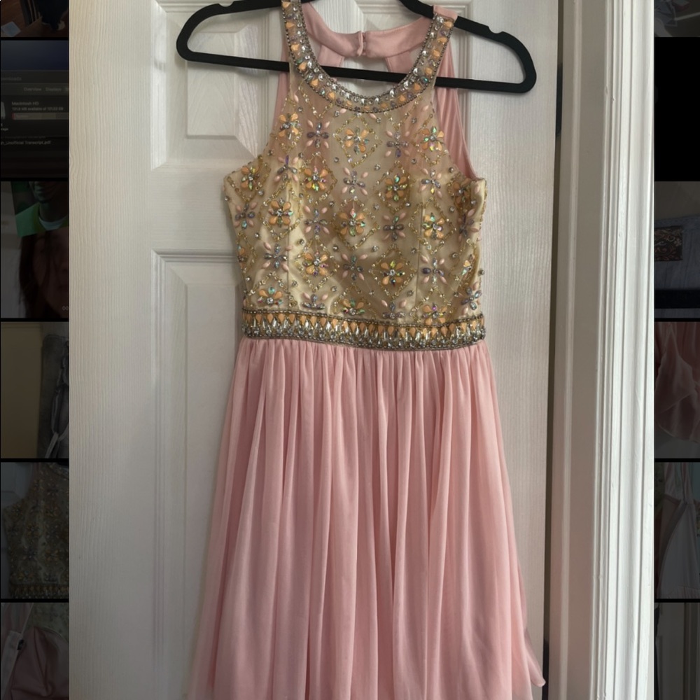 Baby Pink and Crystal Mini Dress